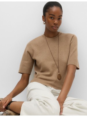 Marks & Spencer Yün Karışımlı Slim Fit Örme Üst