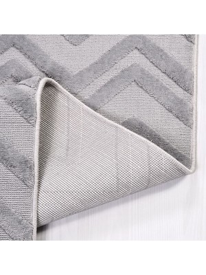 Bespoky Snowfall Gri Geometrik Etnik Modern Desenli Hav Vermeyen Leke Tutmayan Kolay Temizlenen Yumuşak Makine Salon Yolluk Mutfak Halı