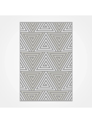 Bespoky Penelope Gri Geometrik Etnik Modern Desenli Hav Vermeyen Leke Tutmayan Kolay Temizlenen Yumuşak Makine Salon Yolluk Mutfak Halı