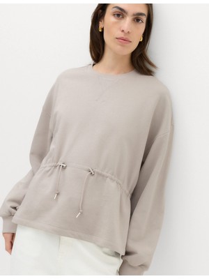 Marks & Spencer Saf Pamuklu Büzgülü Bel Detaylı Sweatshirt