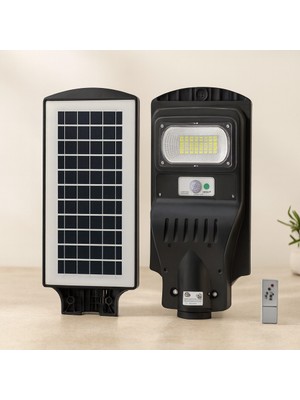 100W Güneş Enerjili Sokak Lambası 6500K Sensörlü Kumandalı