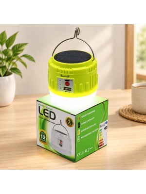 USB Şarjlı LED Solar Kamp Lambası
