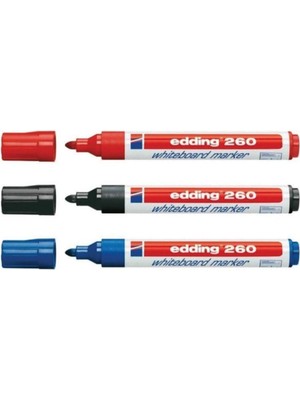 Edding 260 Yazı Tahtası Kalemi 3'lü Siyah + Kırmızı + Mavi