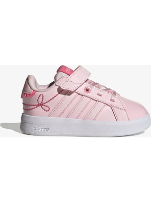 Adidas Grand Court 3.0 Girls Elastic Lace Çocuk Pembe Spor Ayakkabı.-
