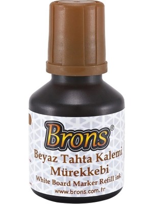 Brons Beyaz Tahta Kalem Mürekkebi 30 ml - Kahverengi