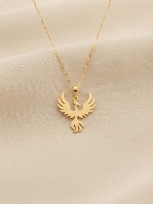 Papatya Silver 925 Ayar Gümüş Zarif Anka Kuşu Kraliçe Kolye.rose.gold.rodaj Renk Seçeneği