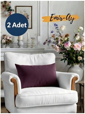 Emir-Ay@hometeks 2 Adet Kırlent Kılıfı ,yastık Kılıfı ( Leke Tutmayan Silinebilir Kadife )
