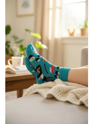 Can Moda Canmoda Rolls ve Sushi Desenli Çorap (36-44 Numaraya Uygun)
