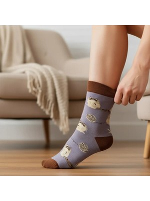 Can Moda Canmoda Himalayan Kedi Desenli Çorap (36-44 Numaraya Uygun)