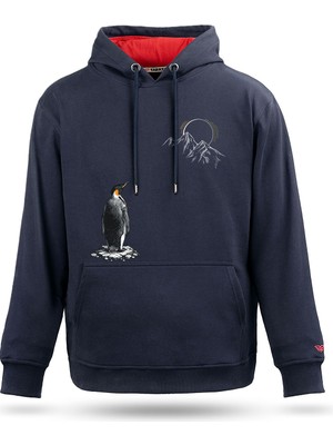 Tarrzzcom Nihilist Penguen Baskılı Felsefi ve Minimalist Tasarım Kapüşonlu Sweatshirt