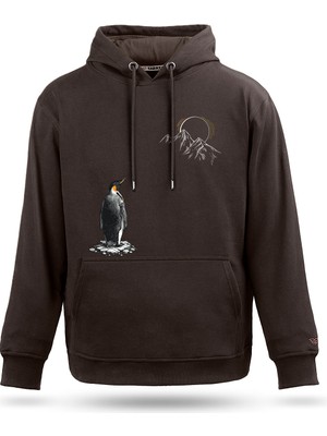 Tarrzzcom Nihilist Penguen Baskılı Felsefi ve Minimalist Tasarım Kapüşonlu Sweatshirt