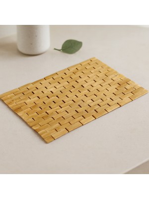 Bambu Ahşap Kaymaz Banyo Paspası 42X62 cm