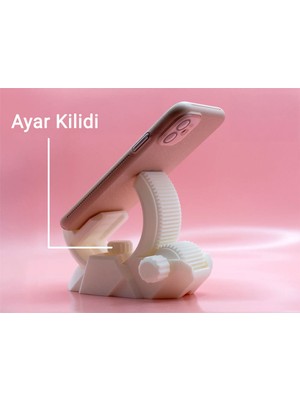 Overmax Eğimli Telefon Tutucu Beyaz - Masaüstü Telefon Standı - Ayarlanabilir Ergonomik Telefon Tutucu