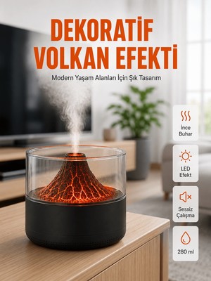 Str Store Volkanik Tasarımlı LED Işıklı Ultrasonik Nemlendirici