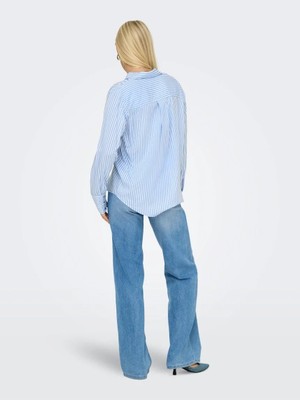 Only Onlberıt Lıfe L/s Shırt Noos Wvn Açık Mavi Kadın Gömlek 15320243