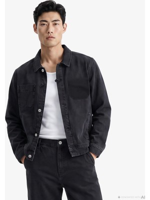 United4 Unıted4 Denim Erkek Siyah Ceket.sıyah