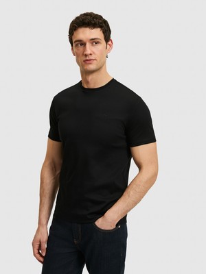 Cacharel Siyah Slim Fit Basic Tişört