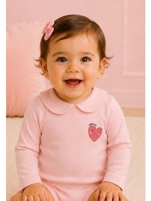 Hafy Baby Little Love Serisi, Kız Bebek, Bebek Yakalı Uzun Kollu Zıbın/ Body