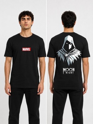 Nuatex Marvel Moon Nıght Baskılı Regular Kalıp Bisiklet Yaka Tişört Yakası Ribanalı