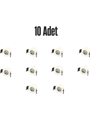Cata CT-5270 YILDIZ BEYAZ 1.5w led spot 10 adet - Beyaz