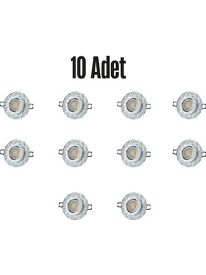 Cata CT-6598 SİM cam spot ampülsüz led efekli 10 adet - 3 W LED Çerçeveli