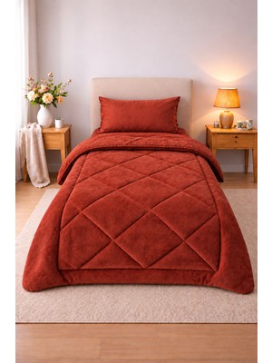 Omikra Wellsoft Tek Kişilik Düz Renk Yorgan Seti, 155 × 215 Cm, 2 Parça