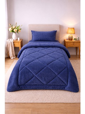 Omikra Wellsoft Tek Kişilik Düz Renk Yorgan Seti, 155 × 215 Cm, 2 Parça