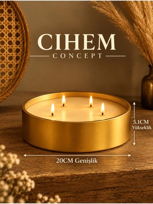 Cihem Concept Titanyum Gold - Dev Boy Vanilya Kokulu Doğal Mum