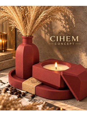 Cihem Concept Vazo ve Vanilyalı Mum Seti