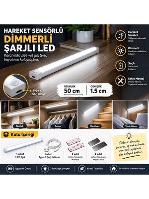 Erşah Aydınlatma Hareket Sensörlü LED Işık 50CM Beyaz