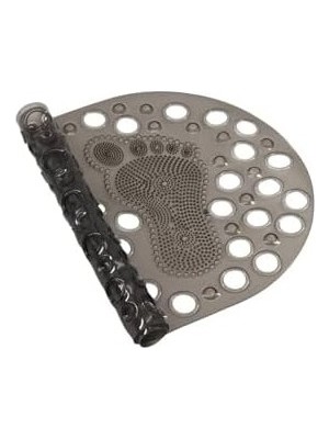 Mabelme Store Prime Premium Serisi Banyo - Küvet Içi Kaydırmaz Vantuzlu Ayak Desenli Paspas 66,5 x 36,5 Cm, Siyah