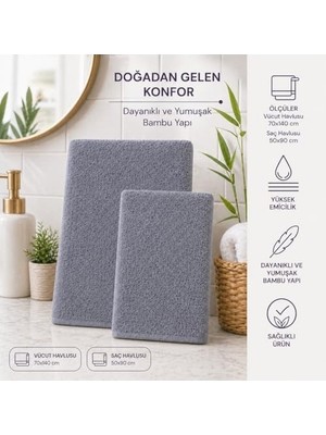 Mabelme Store Prime Bambu Takım, Saç ve Vücut Havlusu