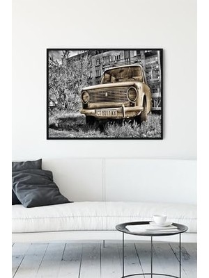 Mabelme Store Prime (PSTER10870) Eski Araba Çerçeveli Tablo (40X50CM)