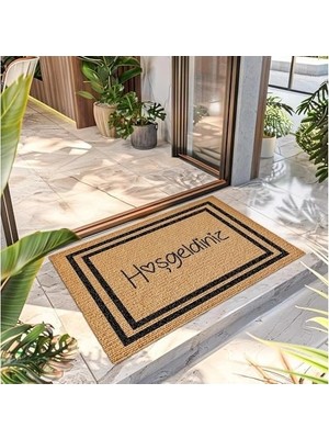 Mabelme Store Prime Decovetro Hoşgeldiniz Desenli Kapı Önü Halı Paspas 40 x 60 cm