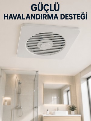 Str Store Dekoratif Banyo ve Mutfak Aspiratörü 150 mm 20,8 x 20,8 cm 20 W Havalandırma Fanı