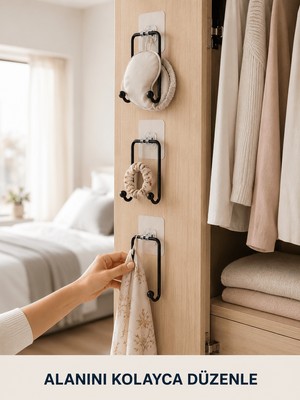 Str Store 3 Adet Çok Amaçlı Yapışkanlı Askı Pratik Duvar Tipi Düzenleyici