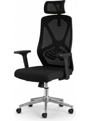 Upstyle Meltem Başlıklı Kumaş Ergonomik Çalışma Koltuğu – Siyah 66×125×65 cm