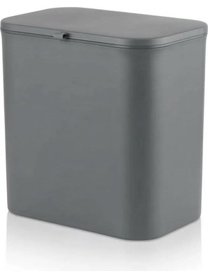 Happy Trend Home Dolap Kapağına Asılabilir 15 Litre Çöp Kovası, Duvara Yapıştırılabilir Çift Tarafa Açılabilir Mutfak Çöp Kutusu, Banyo Çöp Kovası, Kapaklı Asma Çöp Kovası Organizer (Gri)