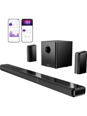 Happy Trend Akıllı Tv Için 9.1ch Ses Çubuğu, Ayrılabilir Ev Sineması Surround Ses Sistemi, Uygulama, Apollo S90