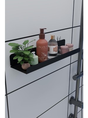 Happy Trend 3m Ultra Güçlü Yapışkanlı Siyah Mutfak&banyo Rafı, Çok Amaçlı Organizer Raf 2 Adet MT96S