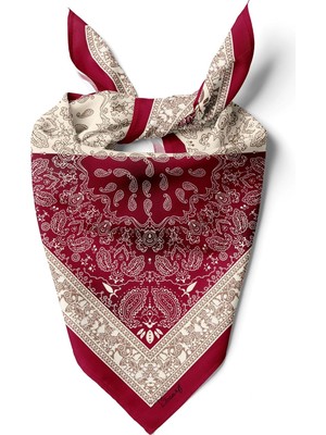 Happy Trend 55CM x 55CM Fular Küçük Kare Hafif Çiçek Desenli Bandana Boyun Şal, Saç Veya Boyun Için Etnik Kare Başörtüsü