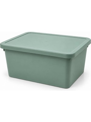 Happy Trend Home 20 Litre Kapaklı Plastik Depolama Kutusu Organizer Kutu Çok Amaçlı Düzenleyici Saklama Kutusu Ev Içi Dolap Içi Oyuncak Kıyafet Banyo Mutfak Organizer Kutusu (Yeşil)