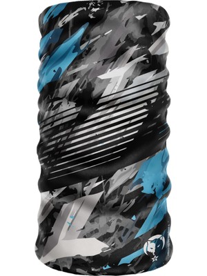 Happy Trend Dijital Desing Seamless +Uv Mavi Renkli Desenli Boyunluk Bandana Buff Saç Bandı Maske Balaklava Toka
