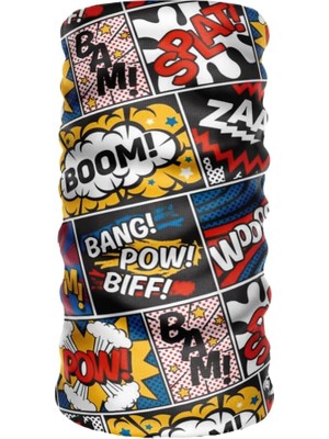 Happy Trend Taktik Multifunctional Comic Book Reactions Seamless Knitting Uv+ Neckerwear Face Mask Headband Bandana Do Rag Hairband