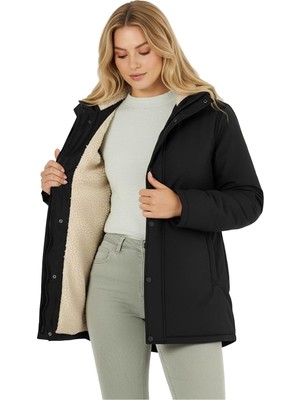 Happy Trend Parka Kışlık – Kürklü Iç Astarlı Parka Mont, Rüzgar Geçirmez & Su Geçirmez, Kapüşonlu, Fermuarlı, Cepli, Günlük Kullanım