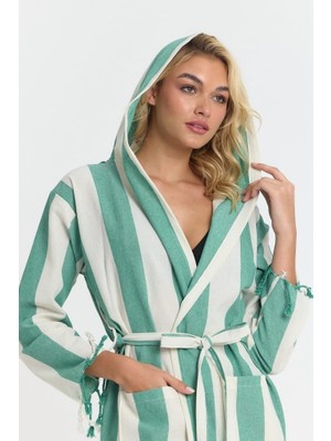 Happy Trend Striped Peştemal Bornoz Banyo ve Plaj Elbisesi Kadın Kız Çocuk Maxi BOY%100 Pamuk