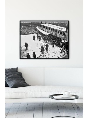 Mabelme Store Prime (PSTER11342) Istanbul'da Kış Nostaljik Çerçeveli Tablo (21X30CM)