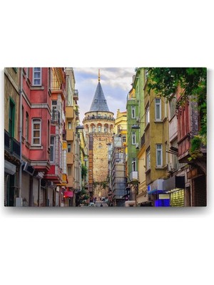 Mabelme Store Prime Galata Kulesi Kanvas Tablo - 125X80CM