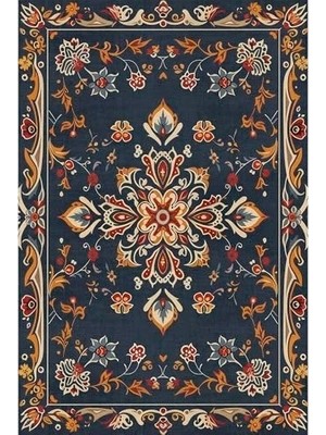 Mabelme Store Prime Andara Şönil Kaymaz Doğal Pamuk Tabanlı Yıkanabilir Antibakteriyel Çevre Dostu Salon Halısı 140X200