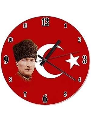 Happy Trend ve Bayrak Desenli Duvar Saati